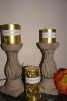 Stumpenkerze golden