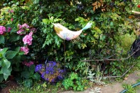Gartenstecker Vogel rosa