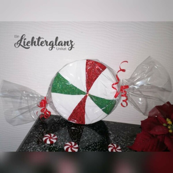 Weihnachtsbonbon 20 cm rot/gr&uuml;n/wei&szlig;