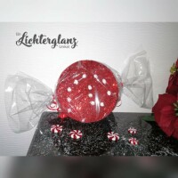 Weihnachtsbonbon rot mit Tupfen 20 cm