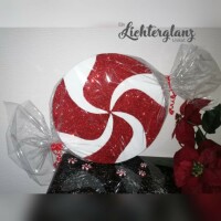 Weihnachtsbonbon 40 cm rot/wei&szlig;