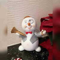 Schneemann mit Klarinette