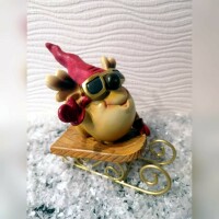 cooler Elch auf Schlitten