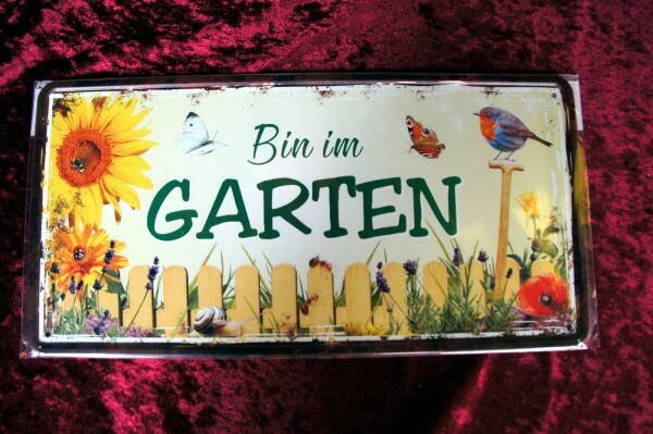 Blechschild GARTEN