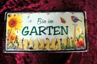 Blechschild GARTEN