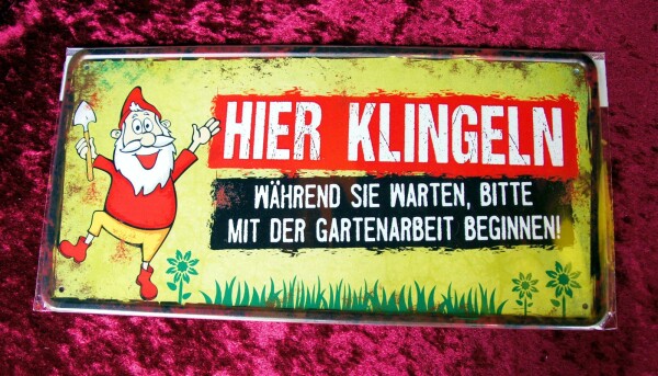 Blechschild HIER KLINGELN