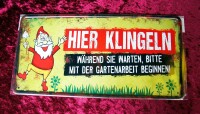 Blechschild HIER KLINGELN