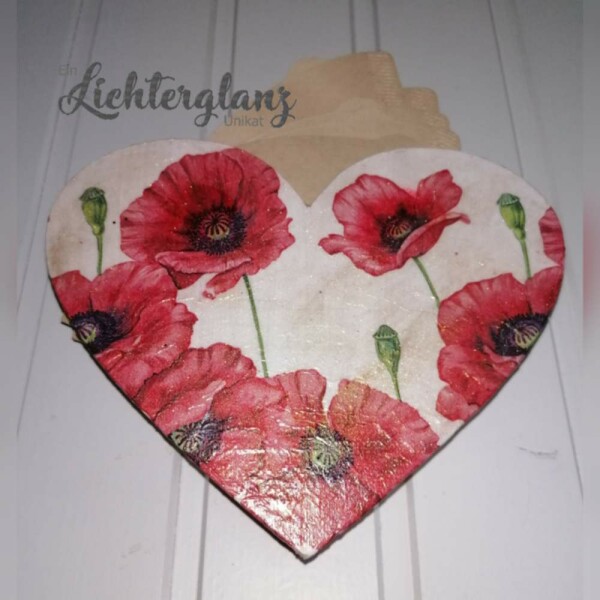 Kaffeefiltert&uuml;tenhalter Herz ROTER MOHN