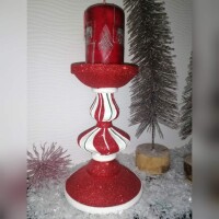 Kerzenhalter rot/wei&szlig;/gr&uuml;n