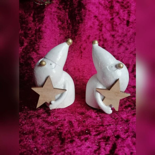 Santa mit Holzstern