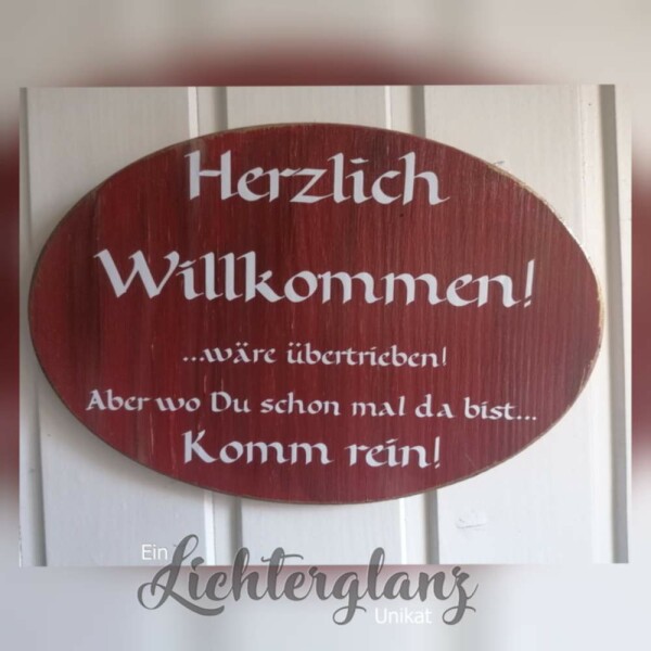 Holzbild WILLKOMMEN