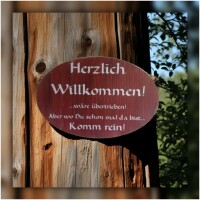 Holzbild WILLKOMMEN