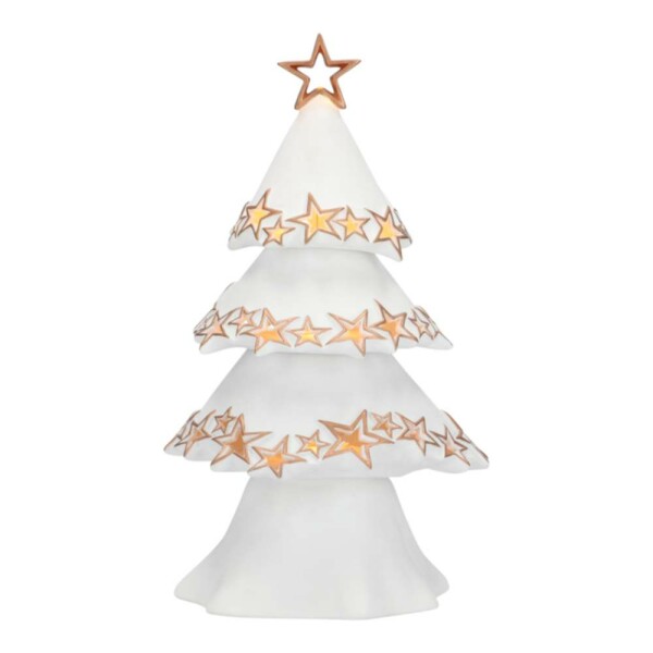 LED-Baum Porzellan wei&szlig; gold