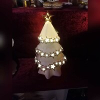 LED-Baum Porzellan wei&szlig; gold
