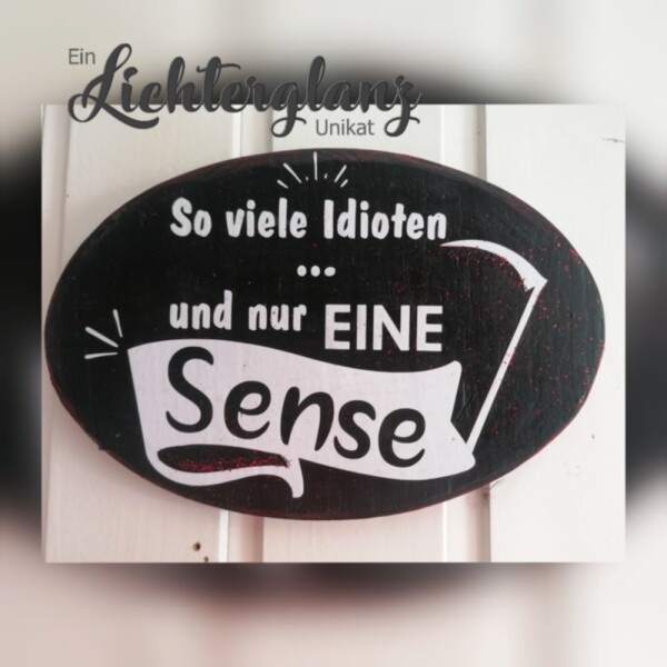 Bild Holzbild IDIOTEN Humor Spruch