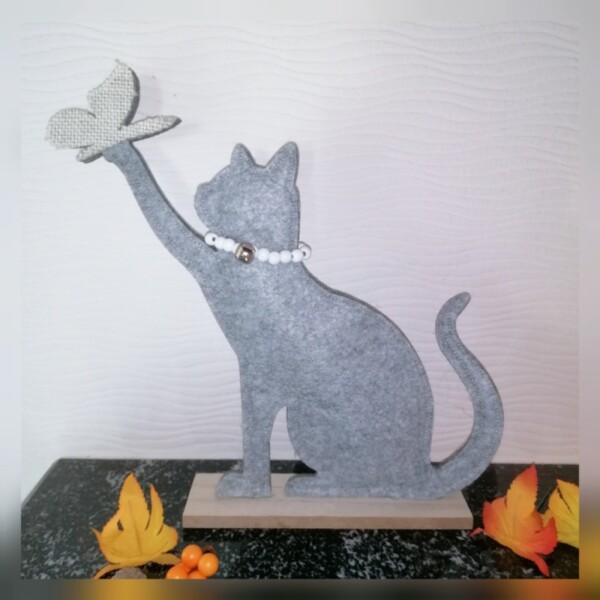 Katze Dekofigur Filz