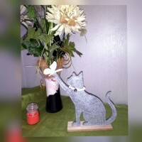 Katze Dekofigur Filz