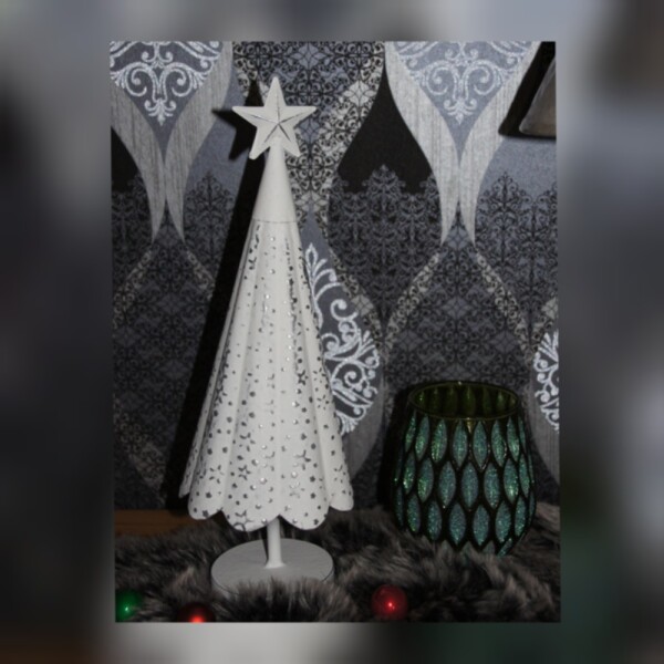 Weihnachtsbaum Tanne weiss Metall