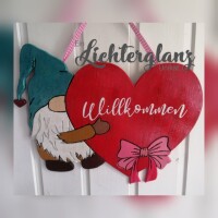 Wichtel Wandbild Willkommen