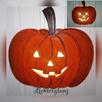 K&uuml;rbis Halloween Holz Handmade Wanddeko