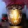 Windlicht Weihnachten Winter Glas LED Timer braun