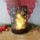 Windlicht Weihnachten Winter Glas LED Timer braun