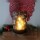 Windlicht Weihnachten Winter Glas LED Timer braun