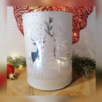 Windlicht LED Glas Timer