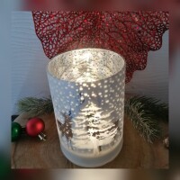 Windlicht LED Glas Timer