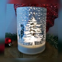 Windlicht LED Glas Timer