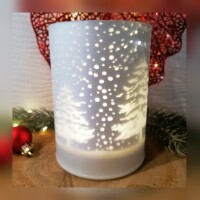Windlicht LED Glas Timer