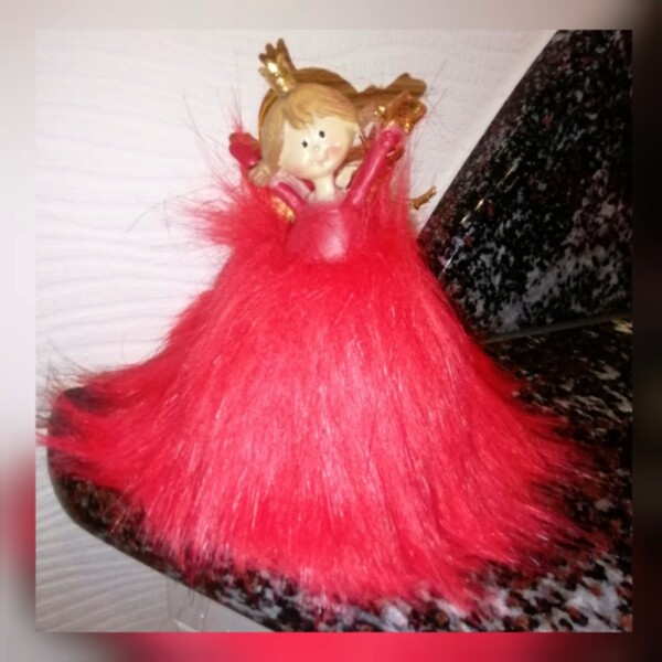 Engel LED zum H&auml;ngen rot Pl&uuml;sch