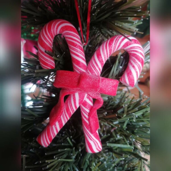 Zuckerstangen rot wei&szlig; Baumh&auml;nger