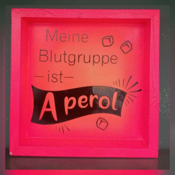 Tablett Aperol eckig pink schwarz Handmade