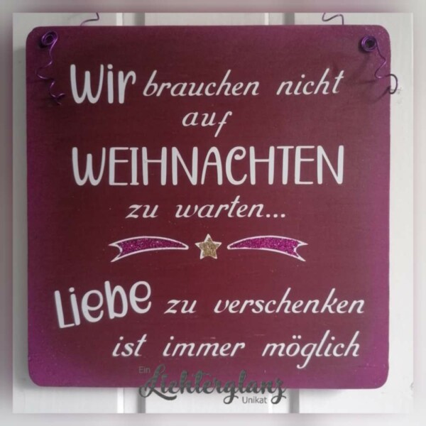 Holzbild Spruch Liebe Weihnachten